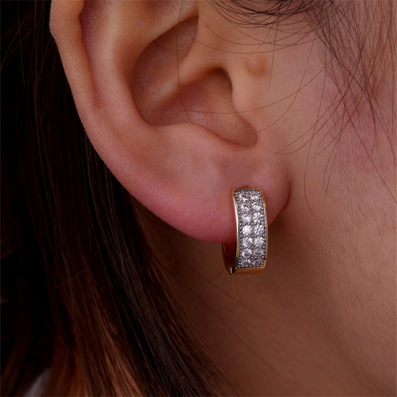 1 Pair Elegant Color Block Plating Inlay Copper Zircon Earrings