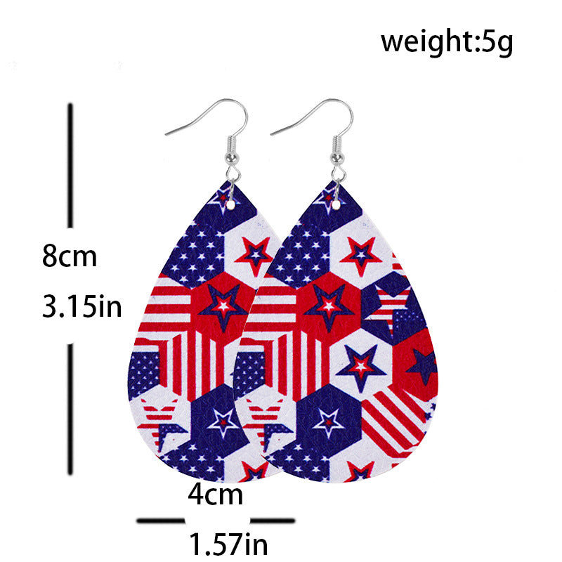 1 Pair Ethnic Style Star Leather Drop Earrings