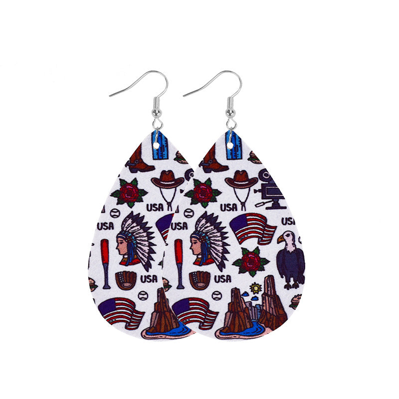 1 Pair Ethnic Style Star Leather Drop Earrings