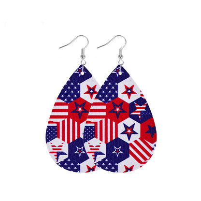 1 Pair Ethnic Style Star Leather Drop Earrings