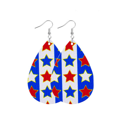 1 Pair Ethnic Style Star Leather Drop Earrings