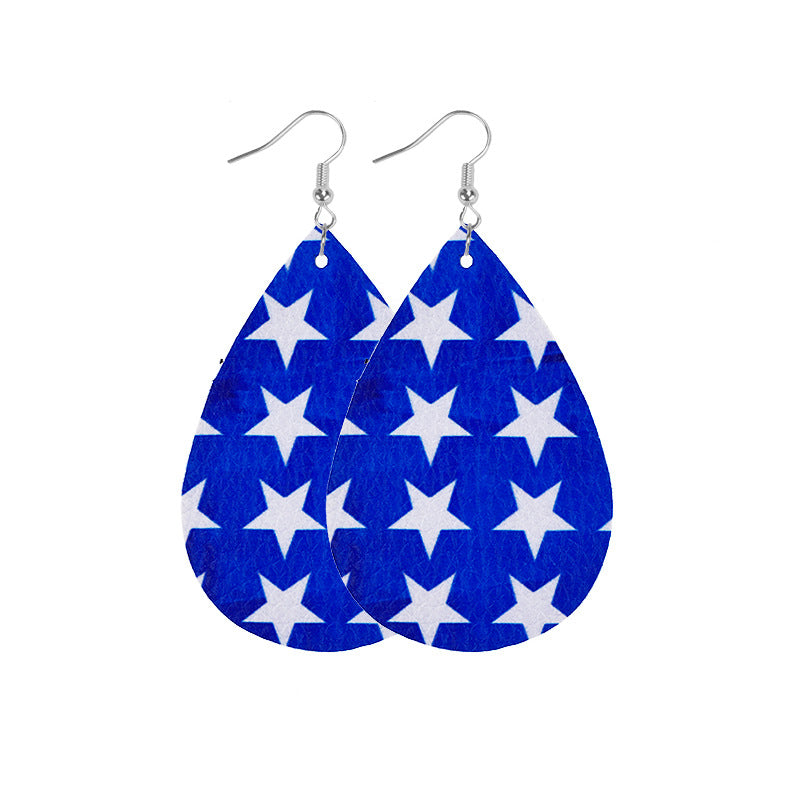 1 Pair Ethnic Style Star Leather Drop Earrings