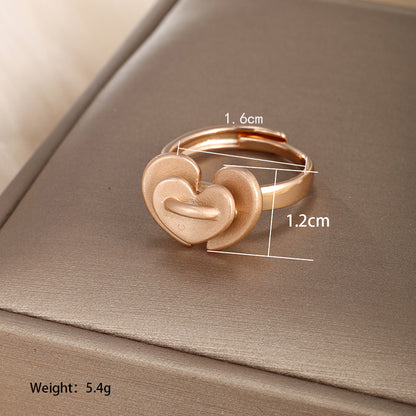 Vintage Style Xuping Simple Style Oval Heart Shape Alloy Plating Hollow Out 18k Gold Plated Women's Open Rings