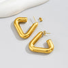 1 Pair Simple Style Classic Style Solid Color Plating Titanium Steel 18k Gold Plated Ear Studs