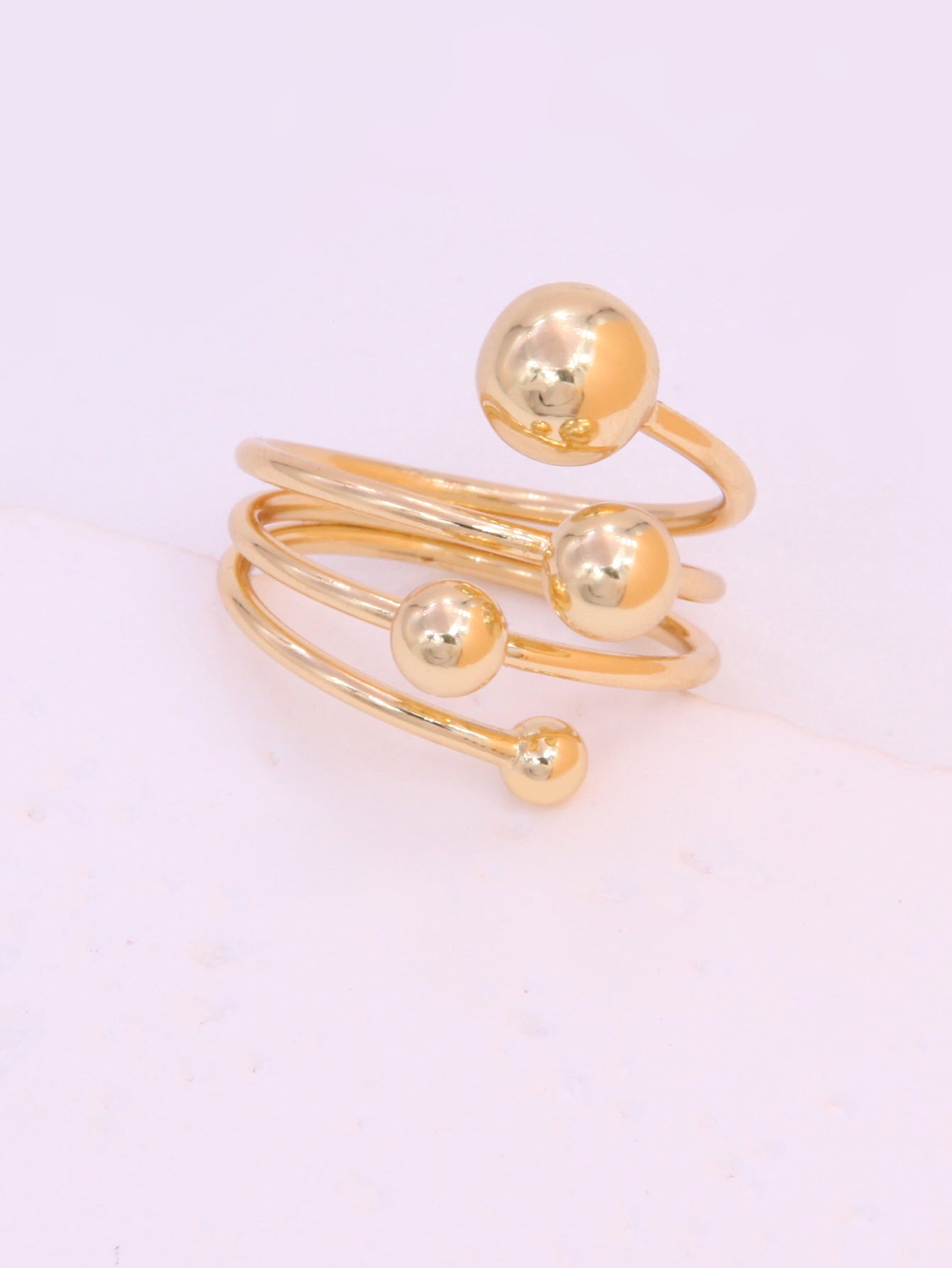 Hip-hop Solid Color Classic Style Hand Heart Shape Copper Shiny Metallic Polishing Plating 18k Gold Plated Women's Open Rings Rings