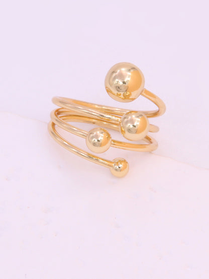 Hip-hop Solid Color Classic Style Hand Heart Shape Copper Shiny Metallic Polishing Plating 18k Gold Plated Women's Open Rings Rings