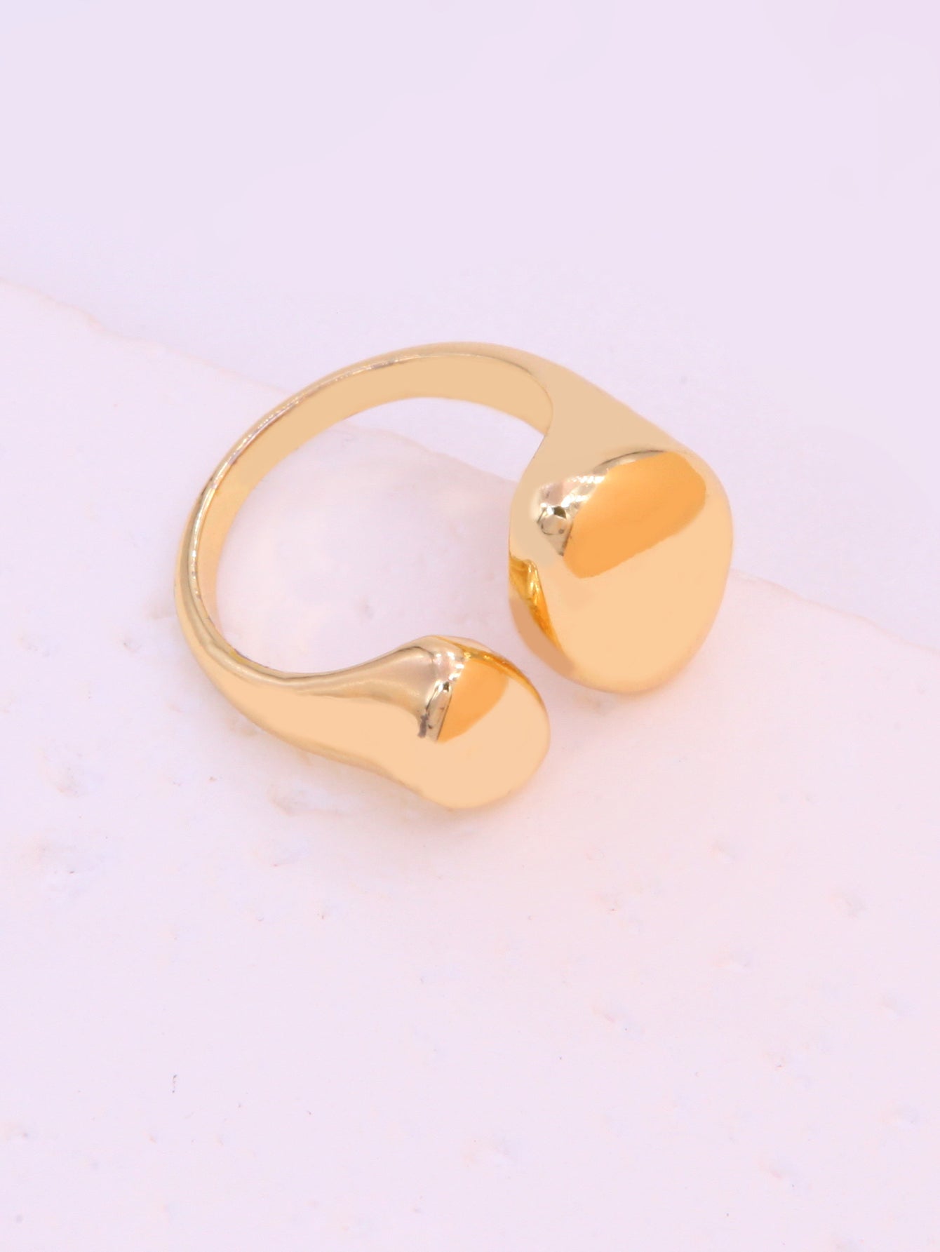 Hip-hop Solid Color Classic Style Hand Heart Shape Copper Shiny Metallic Polishing Plating 18k Gold Plated Women's Open Rings Rings