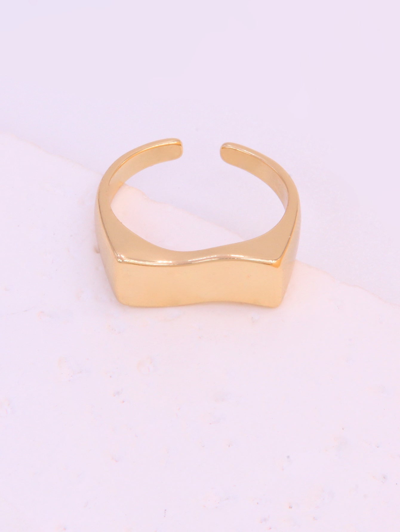 Hip-hop Solid Color Classic Style Hand Heart Shape Copper Shiny Metallic Polishing Plating 18k Gold Plated Women's Open Rings Rings