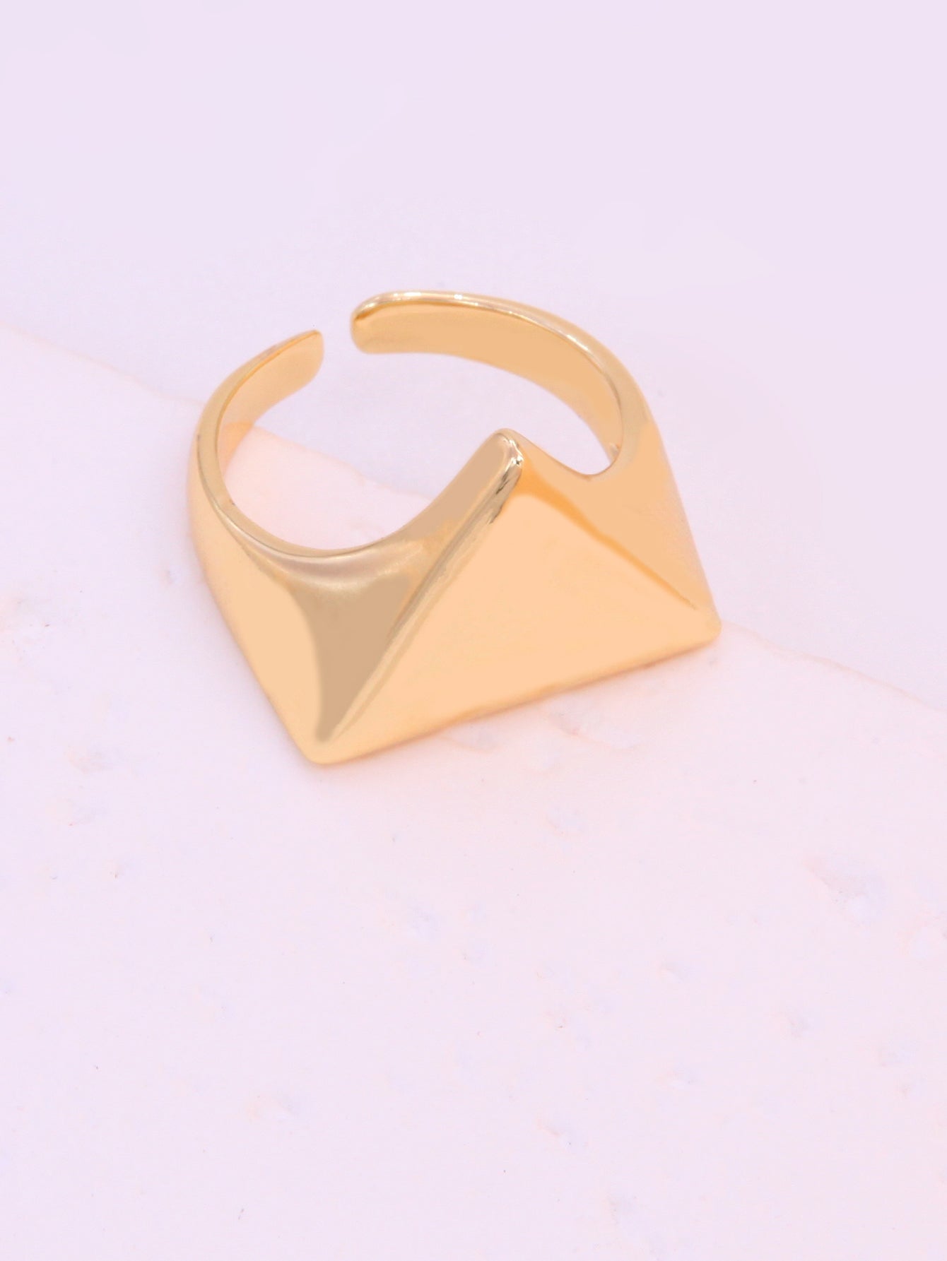 Hip-hop Solid Color Classic Style Hand Heart Shape Copper Shiny Metallic Polishing Plating 18k Gold Plated Women's Open Rings Rings