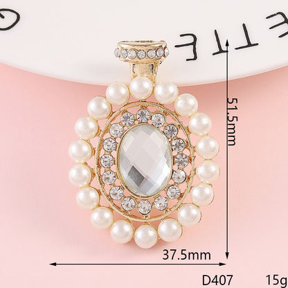 Basic Perfume Bottle Metal Plating Inlay Artificial Gemstones Artificial Pearls Jewelry Accessories