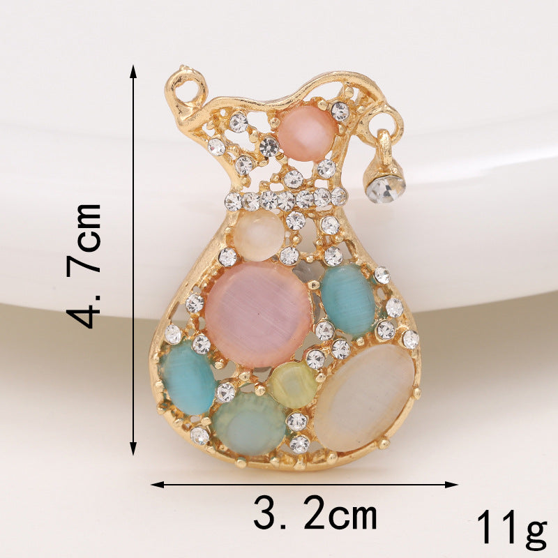 Basic Perfume Bottle Metal Plating Inlay Artificial Gemstones Artificial Pearls Jewelry Accessories