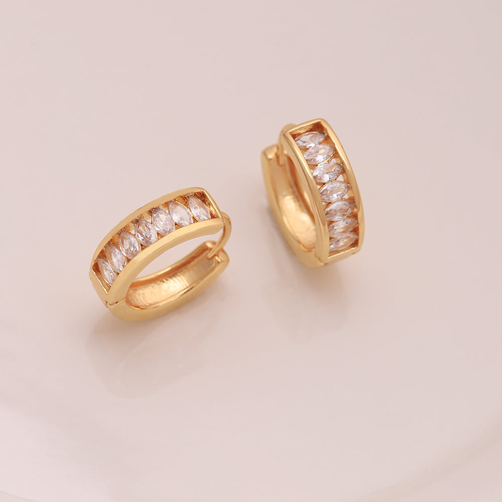 1 Pair Ig Style Luxurious Shiny Solid Color Plating Inlay Copper Zircon 18k Gold Plated Earrings