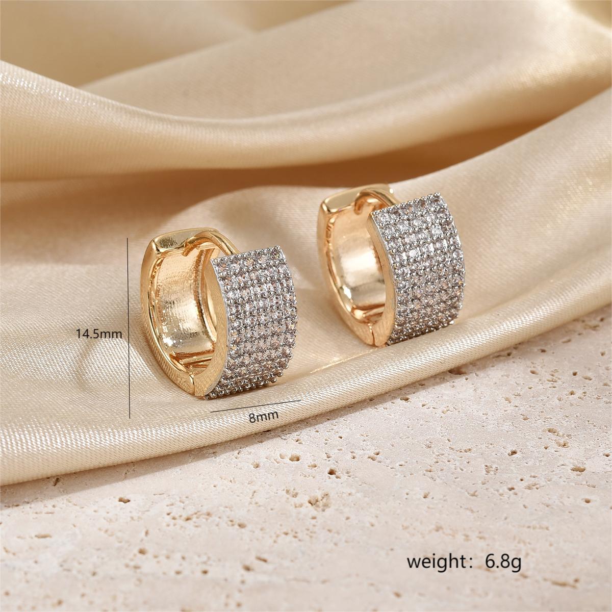 1 Pair Simple Style Streetwear Circle Plating Inlay Copper Zircon 18k Gold Plated Earrings