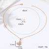 Stainless Steel Inlaid Zircon Electroplating 18k Gold Butterfly Necklace Earrings Set