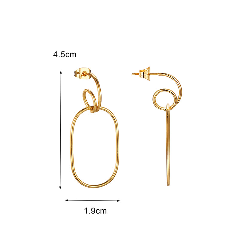 1 Pair Simple Style Oversized Commute Solid Color Plating Inlay Copper Zircon 18k Gold Plated Drop Earrings