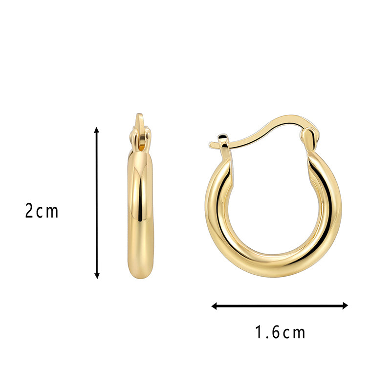 1 Pair Punk Simple Style Classic Style Solid Color Plating Copper 18k Gold Plated Hoop Earrings