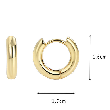 1 Pair Punk Simple Style Classic Style Solid Color Plating Copper 18k Gold Plated Hoop Earrings