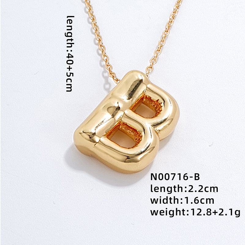 Casual Simple Style Letter Copper Pendant Necklace In Bulk