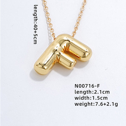 Casual Simple Style Letter Copper Pendant Necklace In Bulk