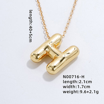 Casual Simple Style Letter Copper Pendant Necklace In Bulk