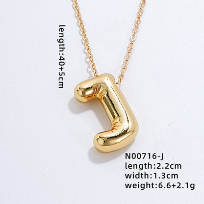 Casual Simple Style Letter Copper Pendant Necklace In Bulk