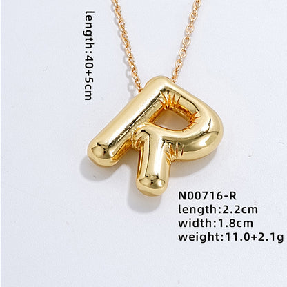 Casual Simple Style Letter Copper Pendant Necklace In Bulk