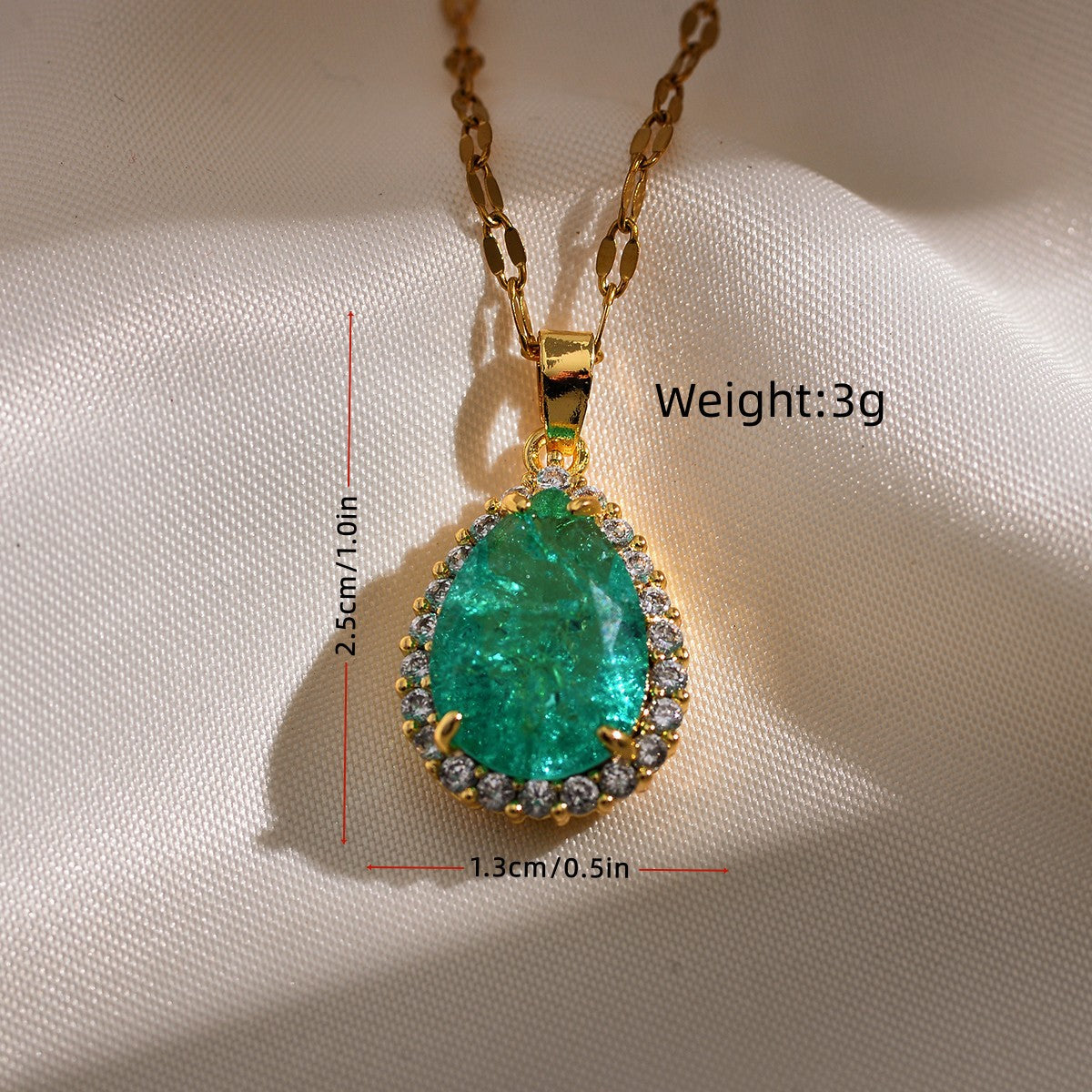 Elegant Water Droplets Copper Zircon Pendant Necklace In Bulk