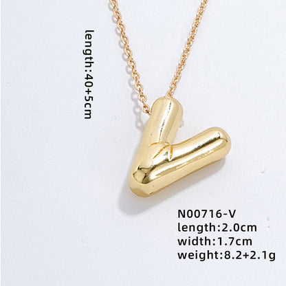 Casual Simple Style Letter Copper Pendant Necklace In Bulk