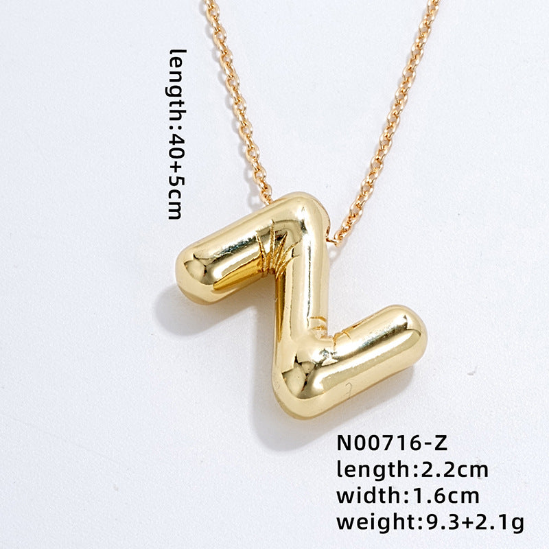 Casual Simple Style Letter Copper Pendant Necklace In Bulk