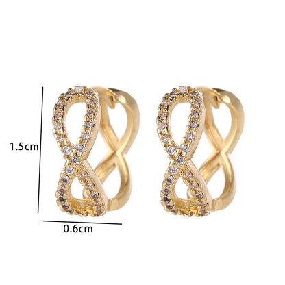 1 Pair Casual Simple Style Geometric Flower Bow Knot Plating Copper Hoop Earrings