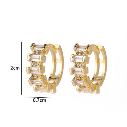 1 Pair Casual Simple Style Geometric Flower Bow Knot Plating Copper Hoop Earrings