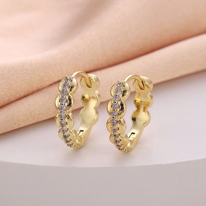 1 Pair Casual Simple Style Geometric Flower Bow Knot Plating Copper Hoop Earrings