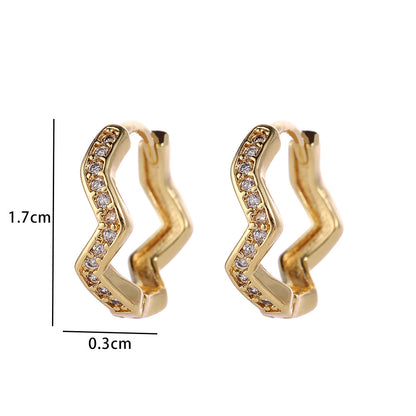 1 Pair Casual Simple Style Geometric Flower Bow Knot Plating Copper Hoop Earrings