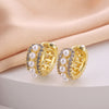 1 Pair Casual Simple Style Geometric Flower Bow Knot Plating Copper Hoop Earrings