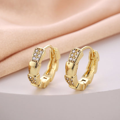 1 Pair Casual Simple Style Geometric Flower Bow Knot Plating Copper Hoop Earrings