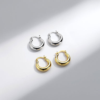 Wholesale Jewelry Ig Style French Style Simple Style Solid Color Copper Alloy Gold Plated Polishing Plating Hoop Earrings