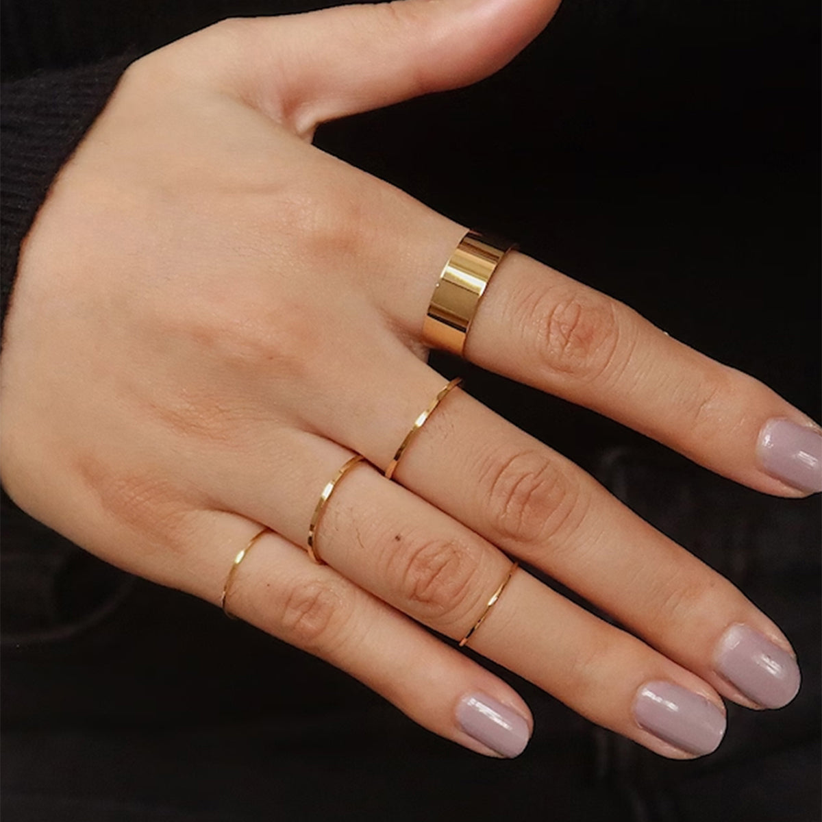 Simple Style Solid Color Classic Style Solid Color Stainless Steel Rings