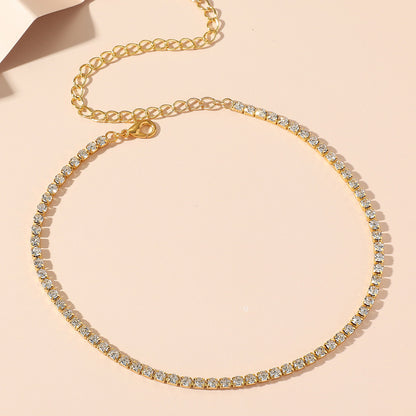 Sexy Shiny Geometric Rhinestone Plating Women's Necklace