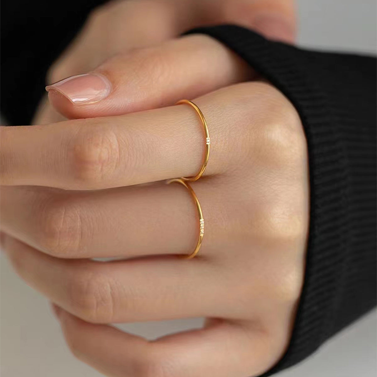 Simple Style Solid Color Classic Style Solid Color Stainless Steel Rings