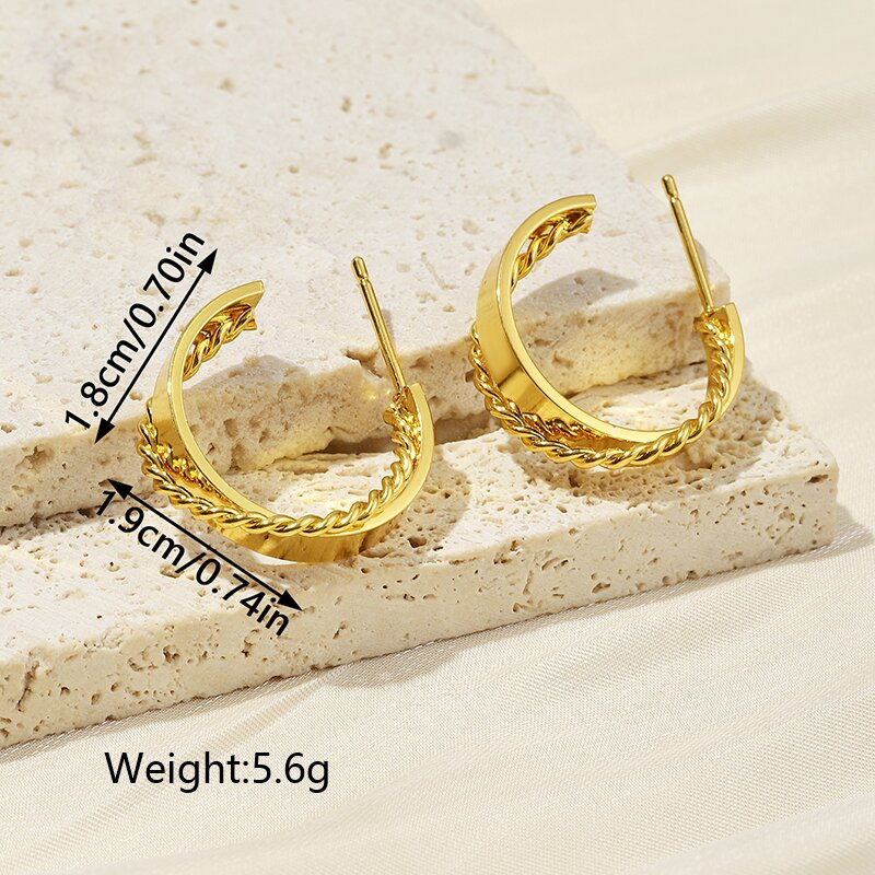 1 Pair French Style Simple Style Geometric Plating Copper 18k Gold Plated Ear Studs