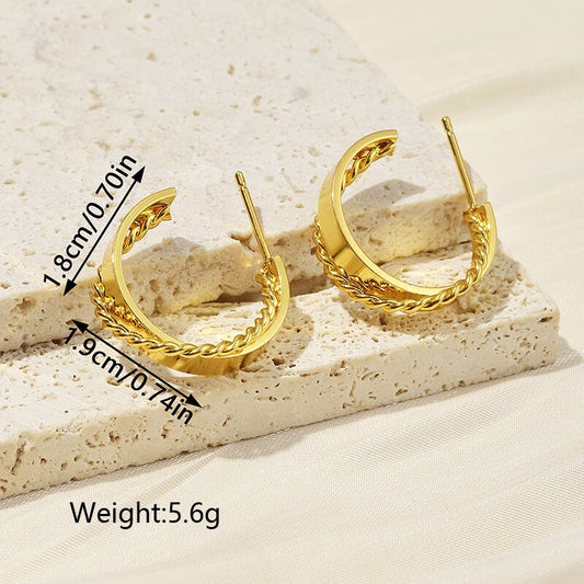 1 Pair French Style Simple Style Geometric Plating Copper 18k Gold Plated Ear Studs