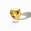 Exaggerated Solid Color Stainless Steel Plating 18k Gold Plated Rings