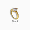 Simple Style Round Water Droplets Stainless Steel Plating Inlay Zircon 18k Gold Plated Rings