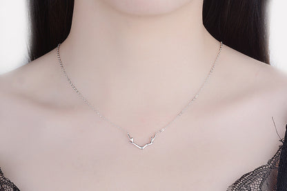 Simple Style Antlers Copper Zircon Necklace In Bulk