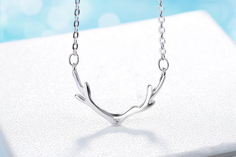 Simple Style Antlers Copper Zircon Necklace In Bulk