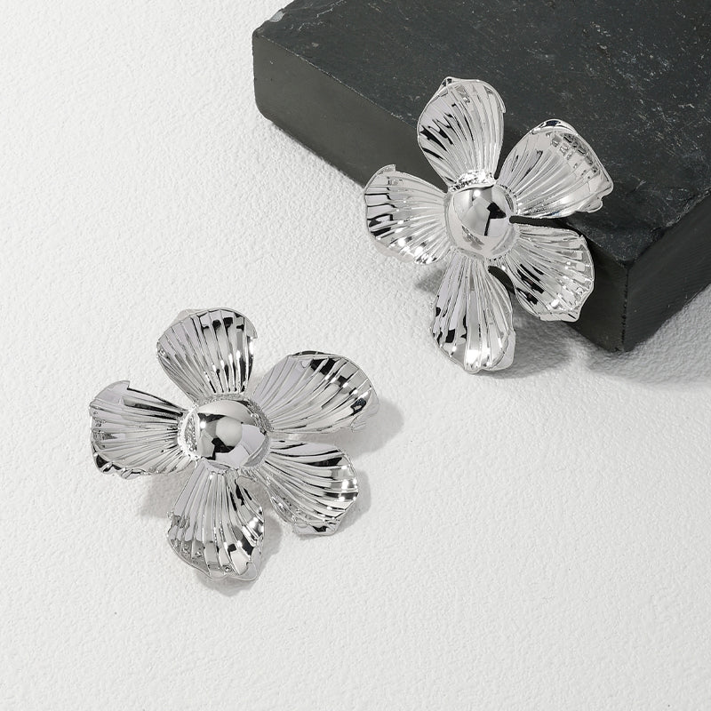 1 Pair Ig Style Classical Exaggerated Flower Alloy Ear Studs