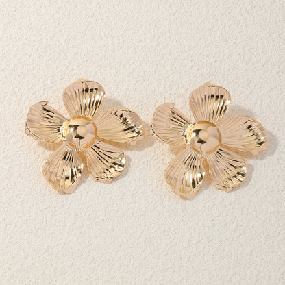 1 Pair Ig Style Classical Exaggerated Flower Alloy Ear Studs