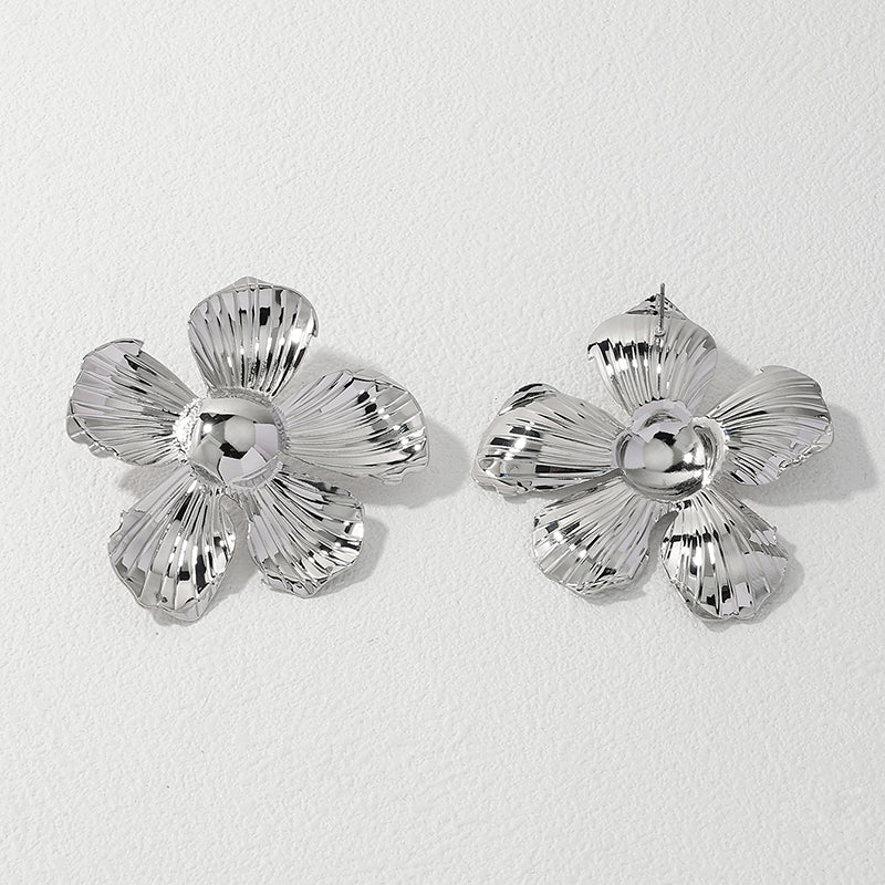 1 Pair Ig Style Classical Exaggerated Flower Alloy Ear Studs