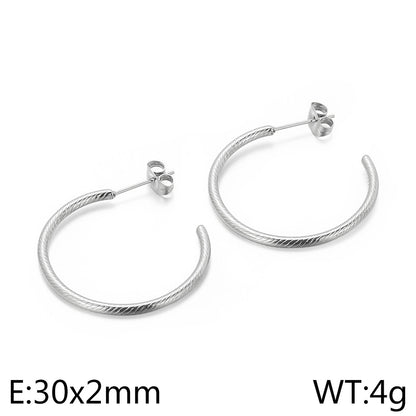 1 Pair Simple Style C Shape Geometric Plating Titanium Steel Ear Studs