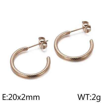 1 Pair Simple Style C Shape Geometric Plating Titanium Steel Ear Studs